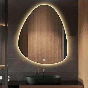 Espelho de Decoração  Orgânico  Com Led - 100 x 60 cm